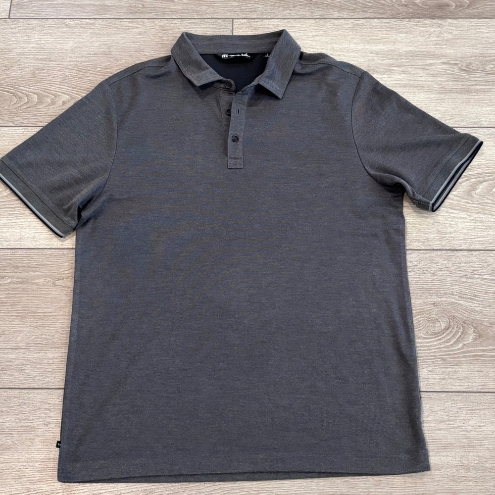 Travis Mathew Polo Shirt Mens Large Gray Golf Performance Casual Preppy Athletic